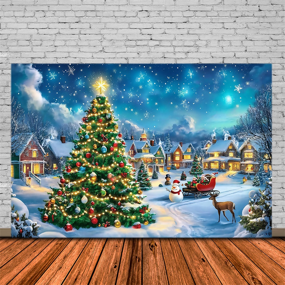 Christmas Village Backdrop Classic Holiday Charm Backdrop MRR7-64