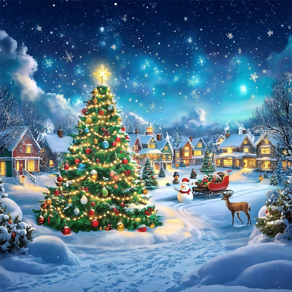 Christmas Village Backdrop Classic Holiday Charm Backdrop MRR7-64