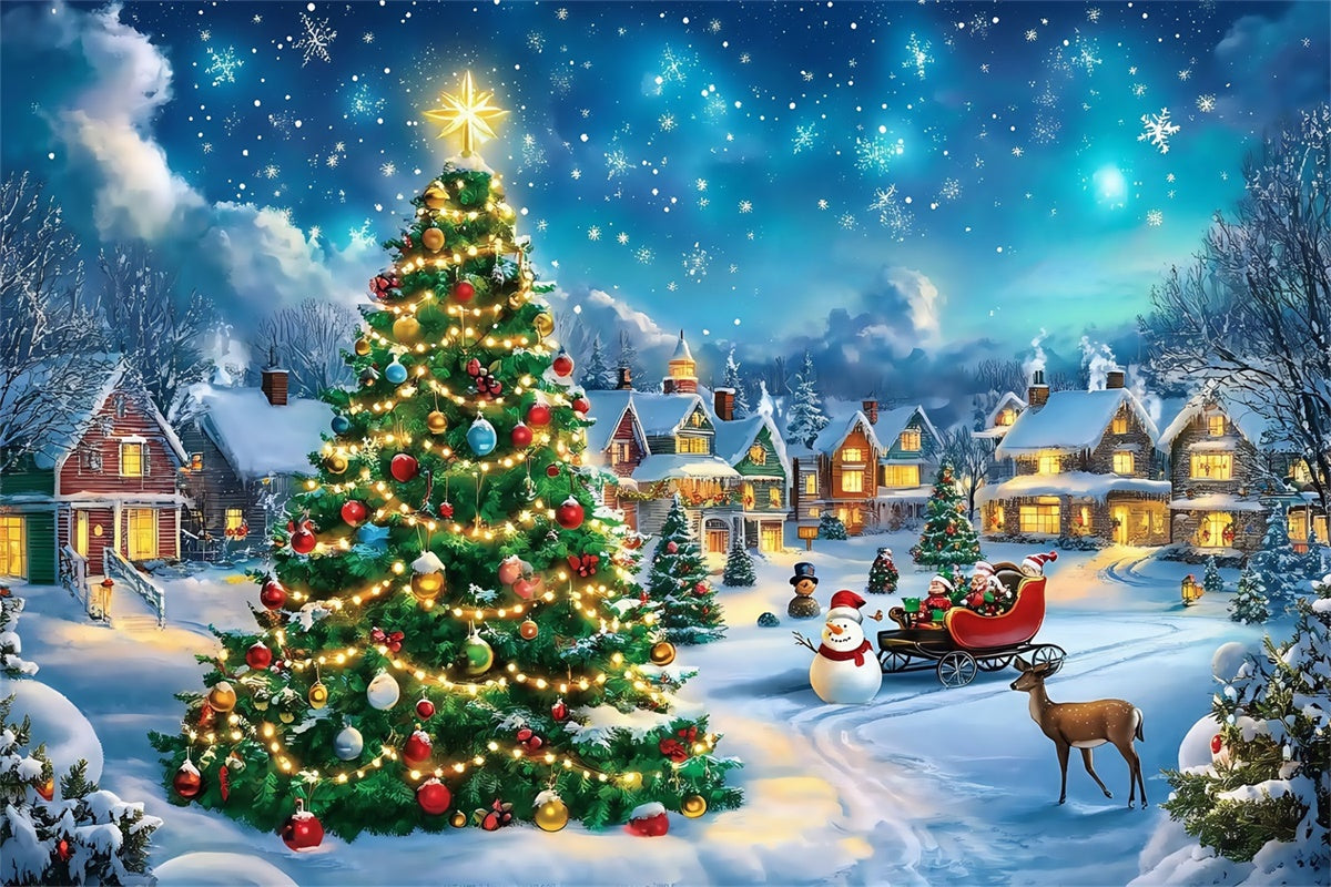 Christmas Village Backdrop Classic Holiday Charm Backdrop MRR7-64