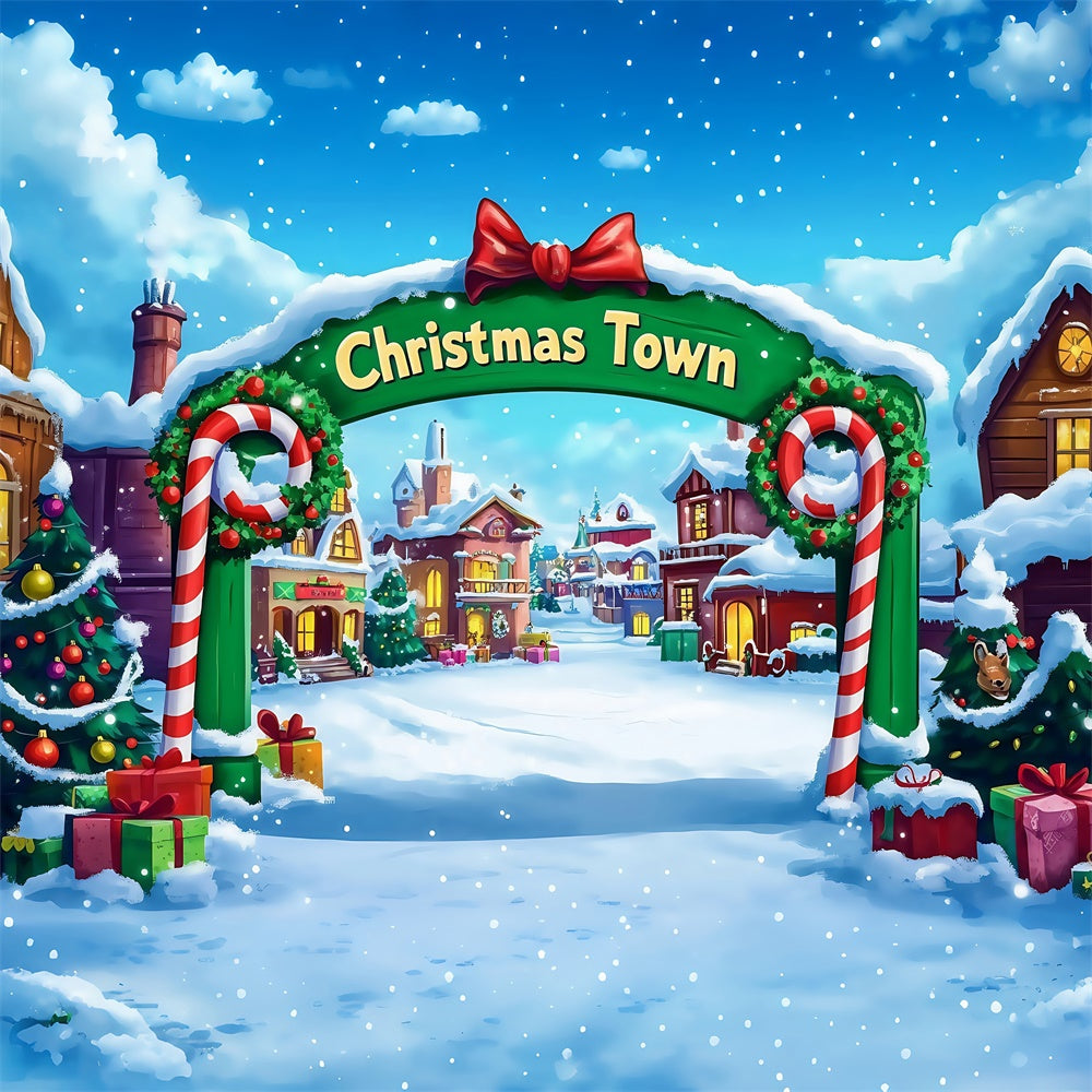 Christmas Village Backdrop Festive Archway Welcome Backdrop MRR7-65