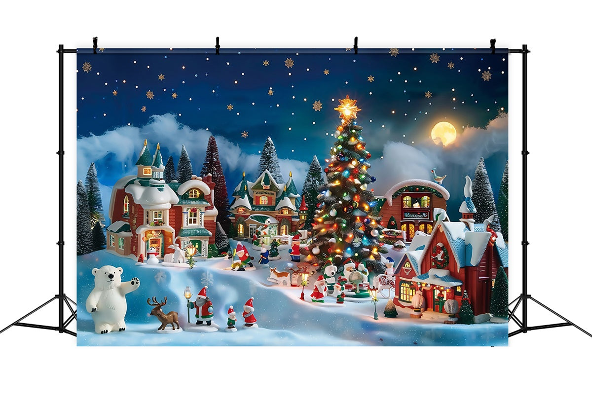 Christmas Photography Backdrops Mini Town Fantasy Backdrop MRR7-67