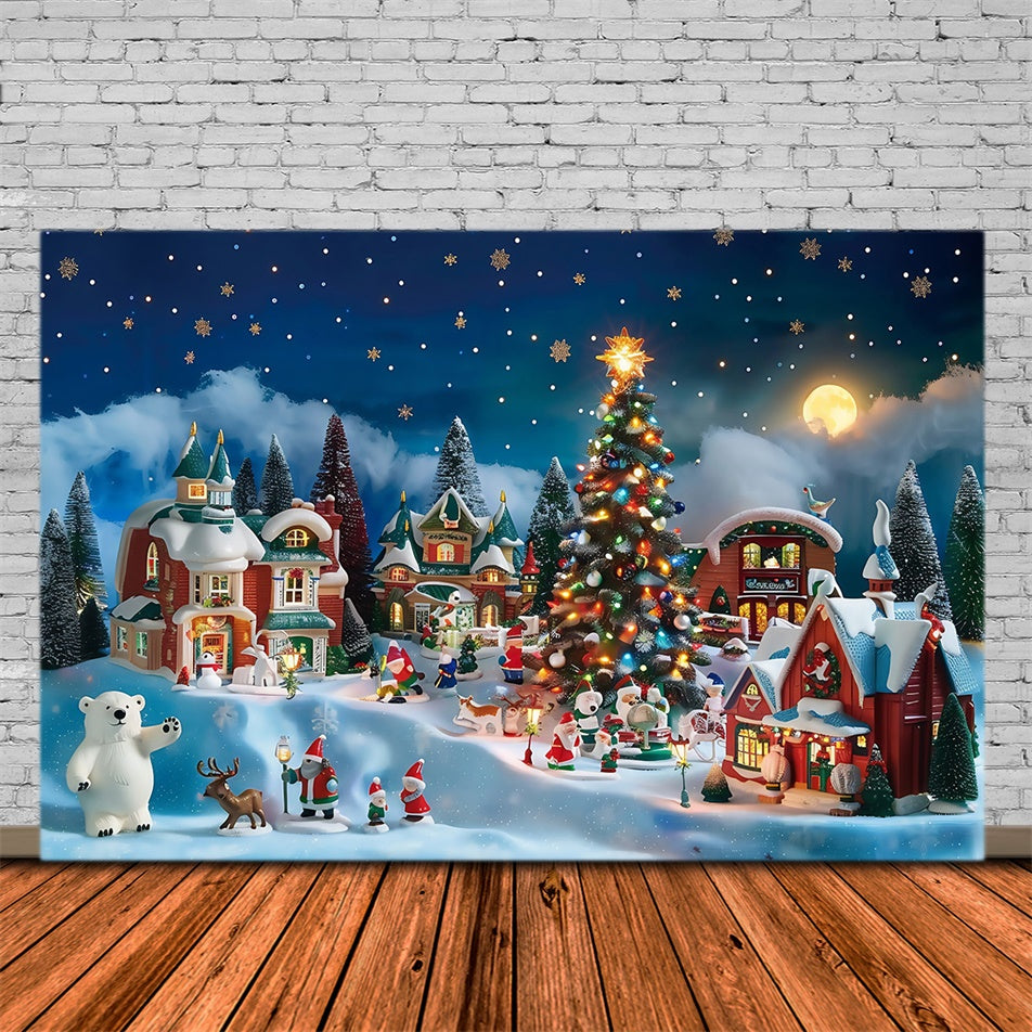 Christmas Photography Backdrops Mini Town Fantasy Backdrop MRR7-67