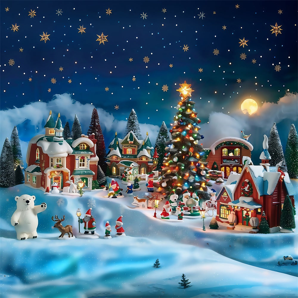 Christmas Photography Backdrops Mini Town Fantasy Backdrop MRR7-67