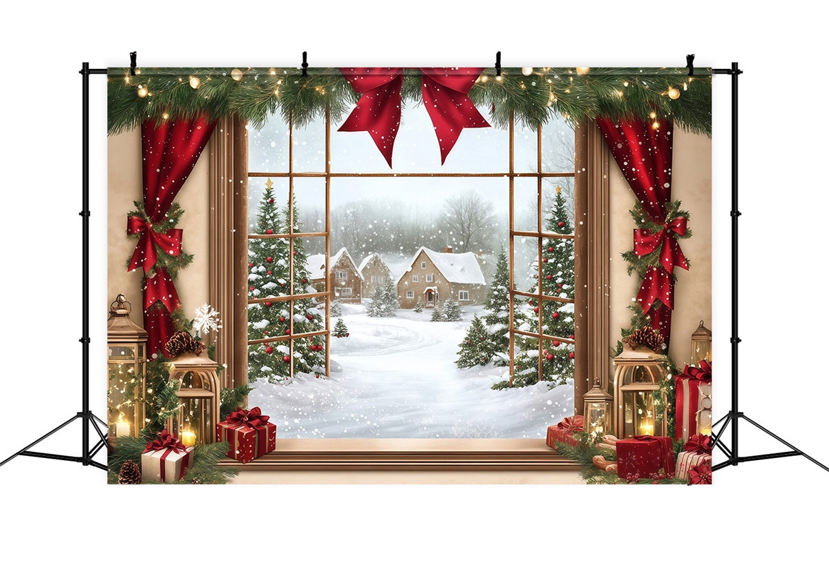 Christmas Photo Backdrop Holiday Window Magic Backdrop MRR7-68