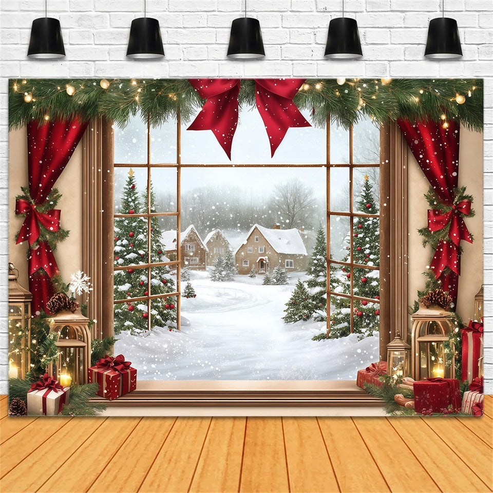 Christmas Photo Backdrop Holiday Window Magic Backdrop MRR7-68