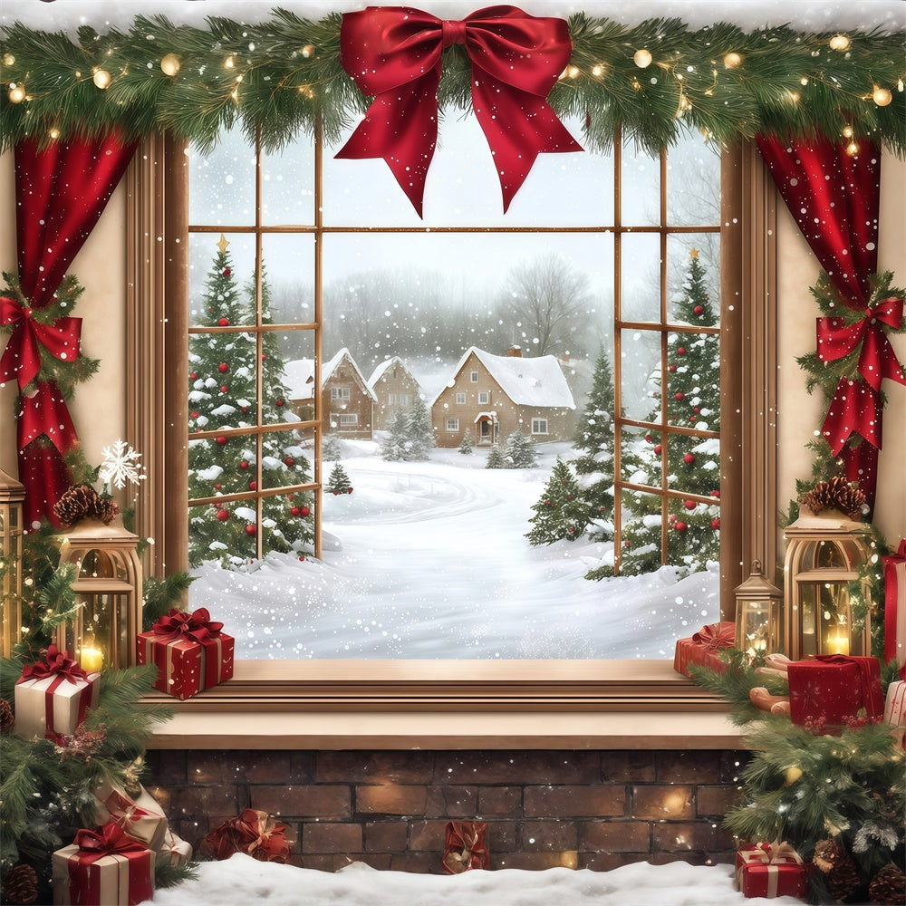Christmas Photo Backdrop Holiday Window Magic Backdrop MRR7-68