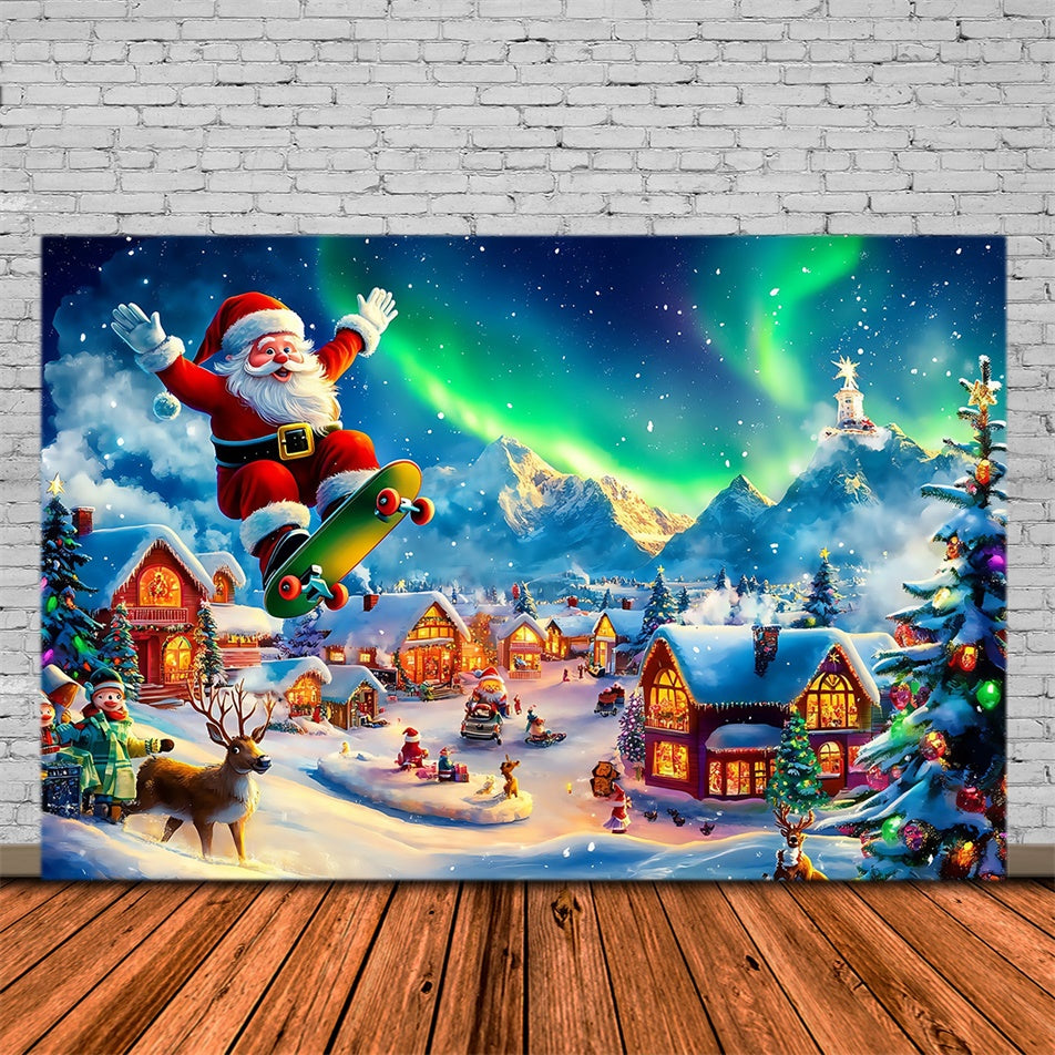 Christmas Village Backdrop Santa Winter Joy Backdrop MRR7-71