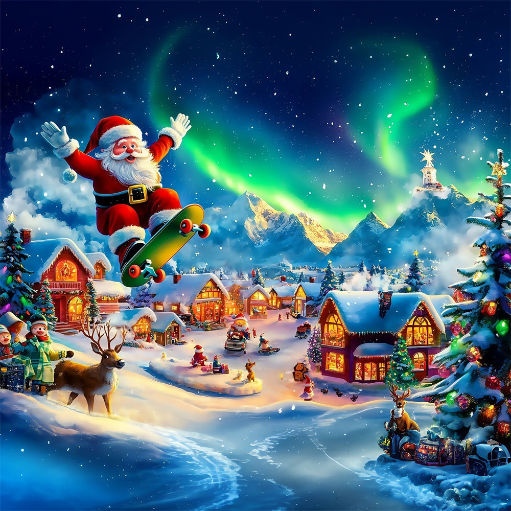Christmas Village Backdrop Santa Winter Joy Backdrop MRR7-71