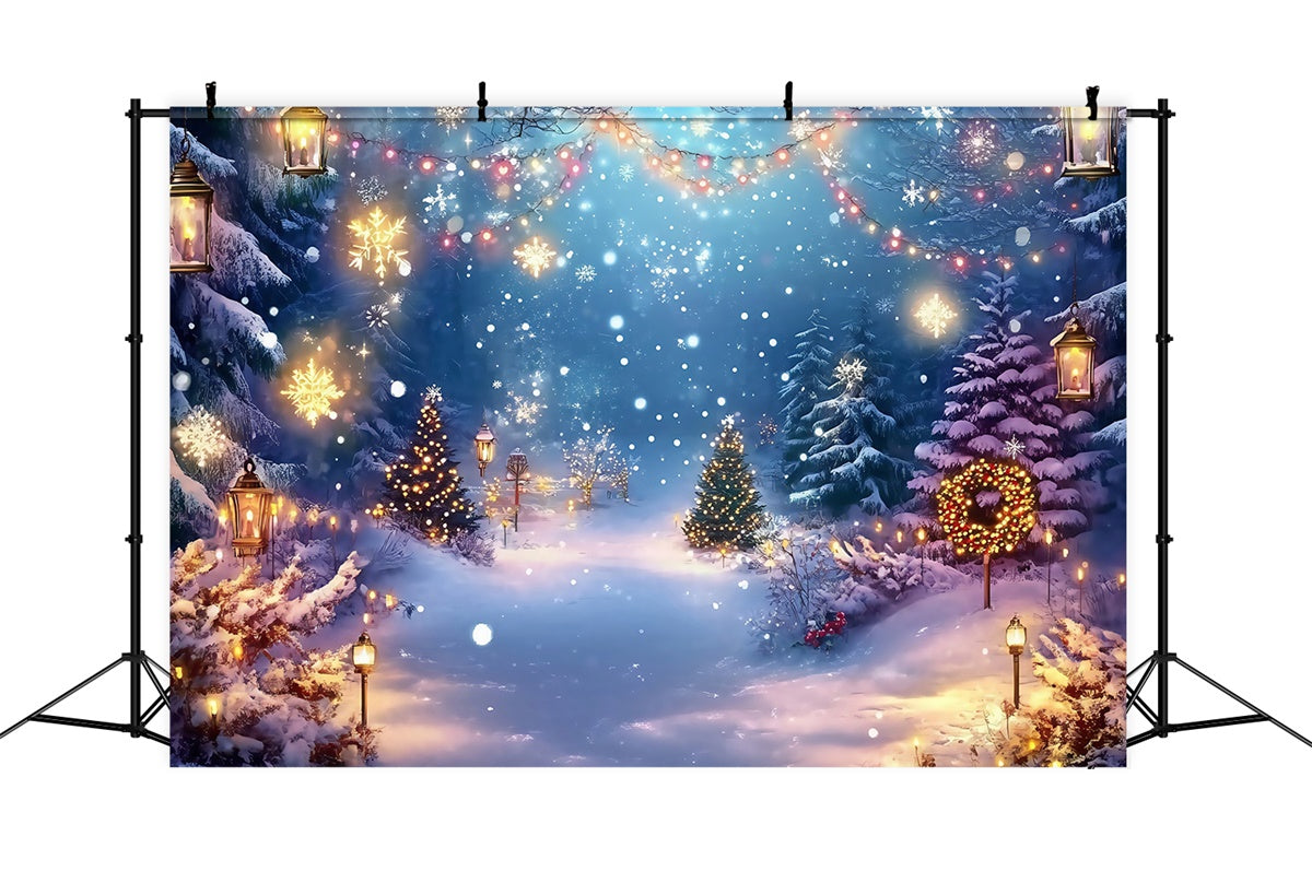 Christmas Backdrop Dreamy Winter Garland Forest Backdrop MRR7-78
