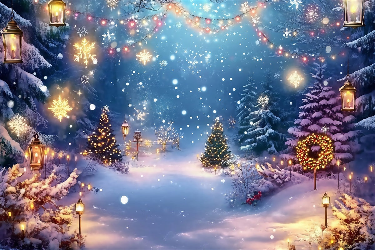 Christmas Backdrop Dreamy Winter Garland Forest Backdrop MRR7-78