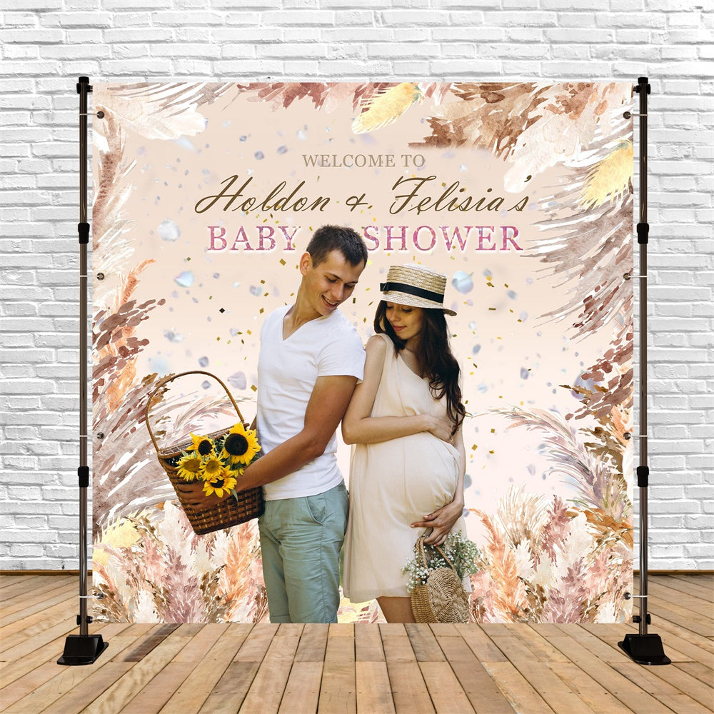 Baby Shower Photo Backdrop Rustic Fields Personalized Backdrop MRR7-8