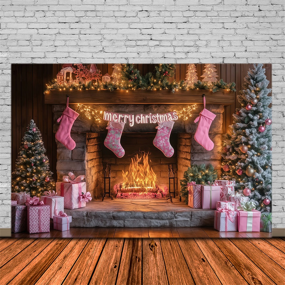 Christmas Photo Backdrop Sweet Stocking Glow Backdrop MRR7-82