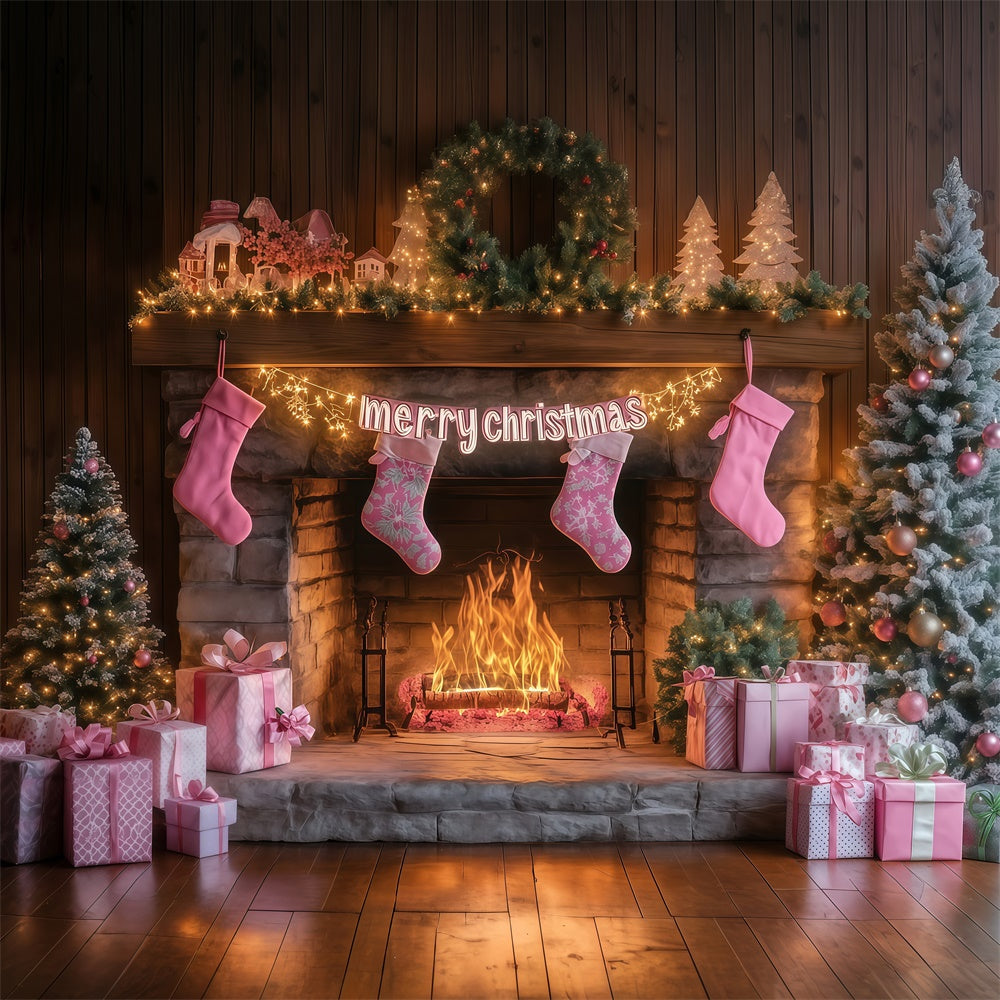 Christmas Photo Backdrop Sweet Stocking Glow Backdrop MRR7-82