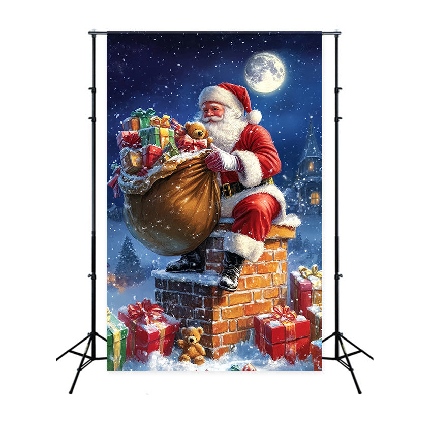 Christmas Backdrop Magical Midnight Santa Backdrop MRR7-89