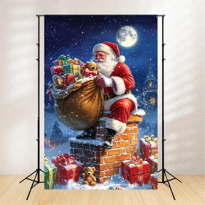 Christmas Backdrop Magical Midnight Santa Backdrop MRR7-89