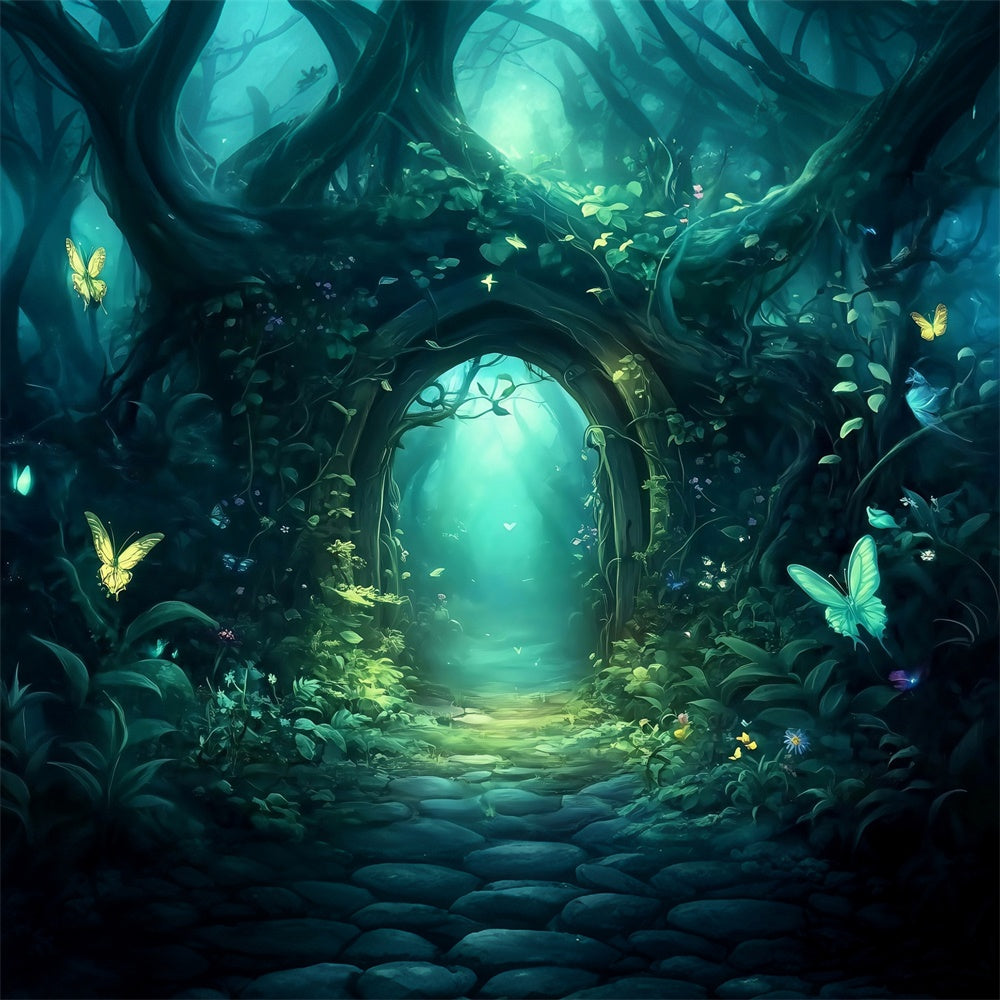 Enchanted Forest Backdrops Twilight Butterfly Arch Backdrop MRR7-91