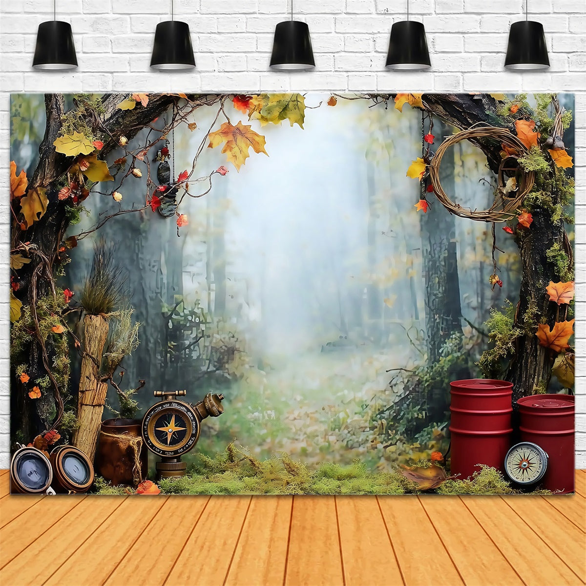 Forest Photo Backdrop Rustic Autumn Path Backdrop MRR7-95