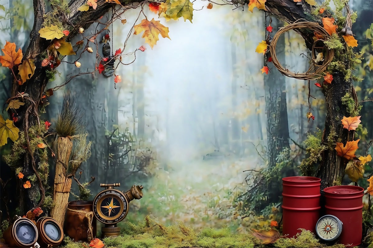 Forest Photo Backdrop Rustic Autumn Path Backdrop MRR7-95