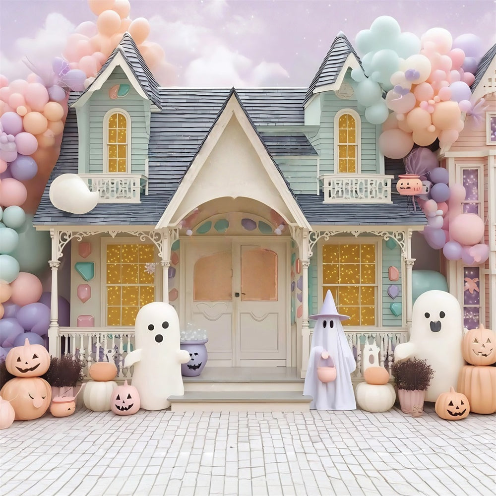 Haunted House Backdrop Pastel Haunted Candy House Halloween Backdrop MRR8-19