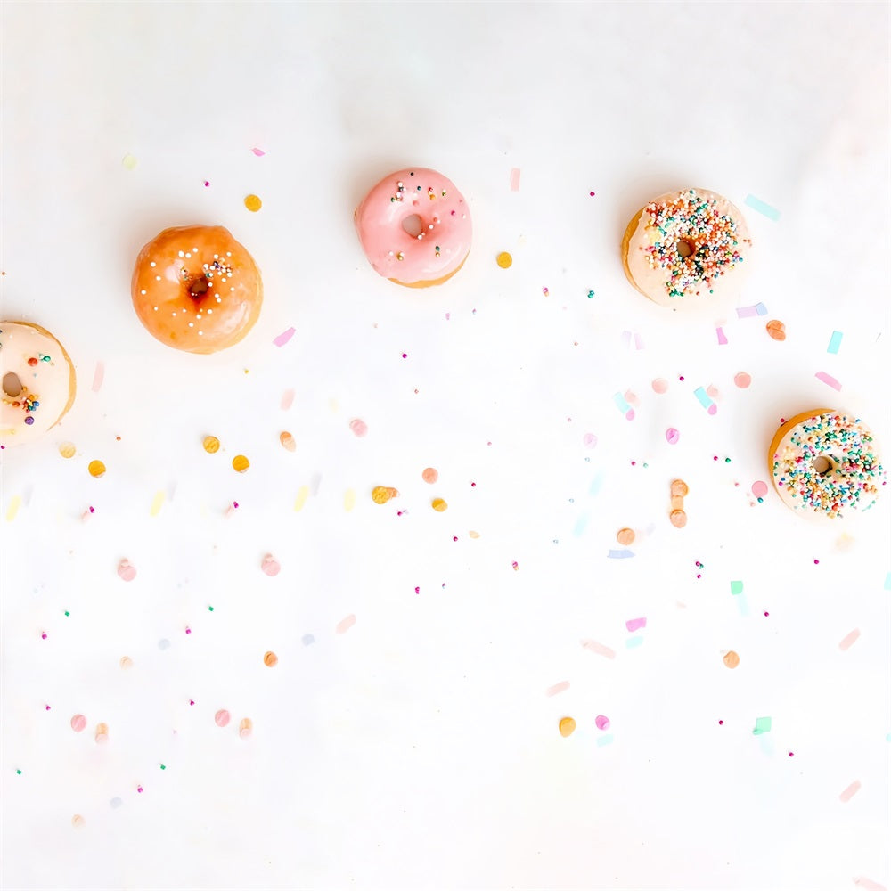 Cake Smash Backdrops Colorful Donuts Sweet Confetti Birthday Backdrop MRR8-267
