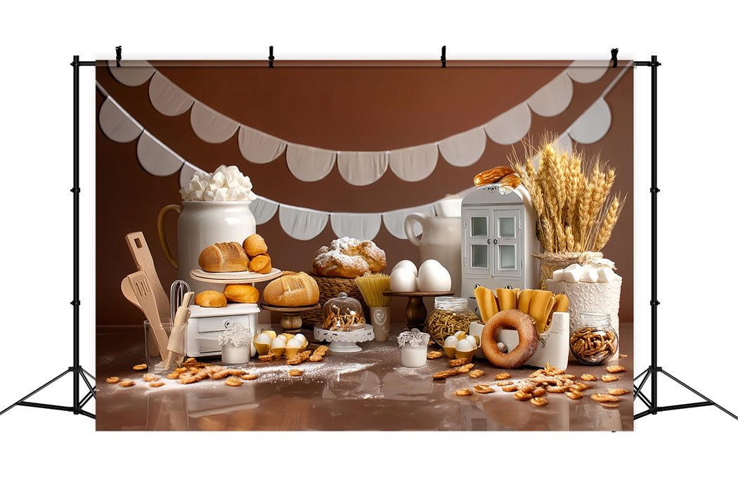 Smash Cake Backdrop Bakery Bread Rustic Display Birthday Photo Backdrop MRR8-268