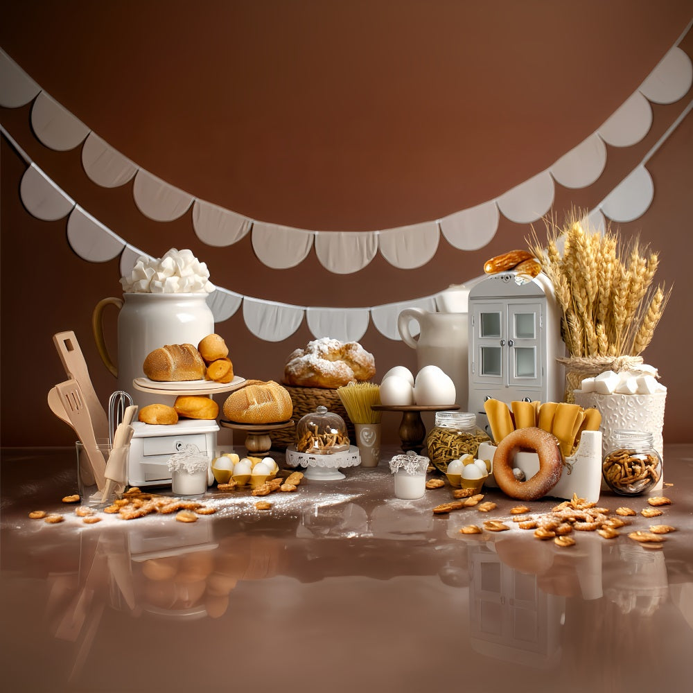 Smash Cake Backdrop Bakery Bread Rustic Display Birthday Photo Backdrop MRR8-268