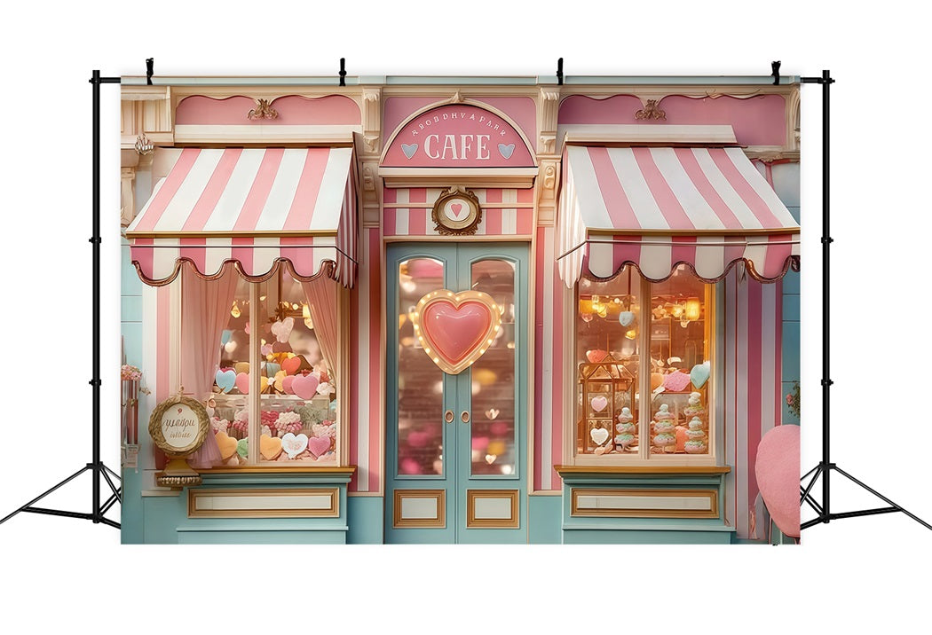 Valentine's Day Backdrop Candy Shop Window Display Valentine Photo Backdrop MRR8-273