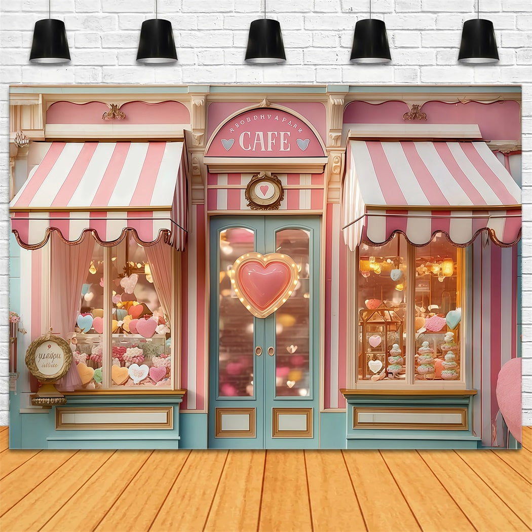 Valentine's Day Backdrop Candy Shop Window Display Valentine Photo Backdrop MRR8-273