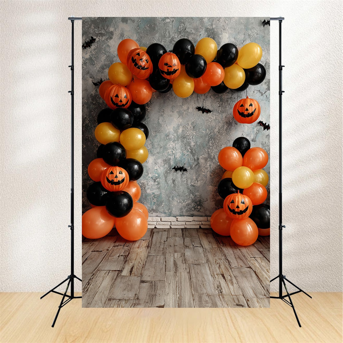 Halloween Photography Backdrop Pumpkin Balloon Bat Halloween Backdrop MRR8-37
