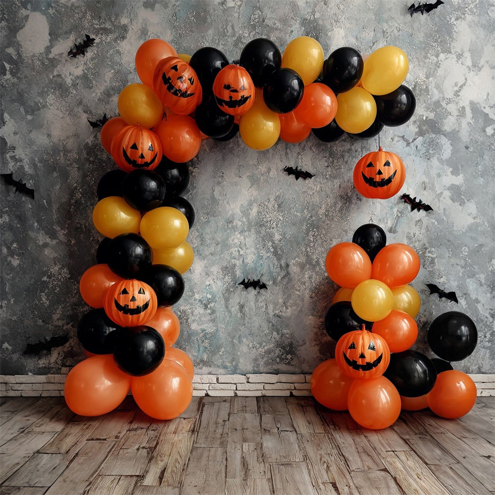Halloween Photography Backdrop Pumpkin Balloon Bat Halloween Backdrop MRR8-37