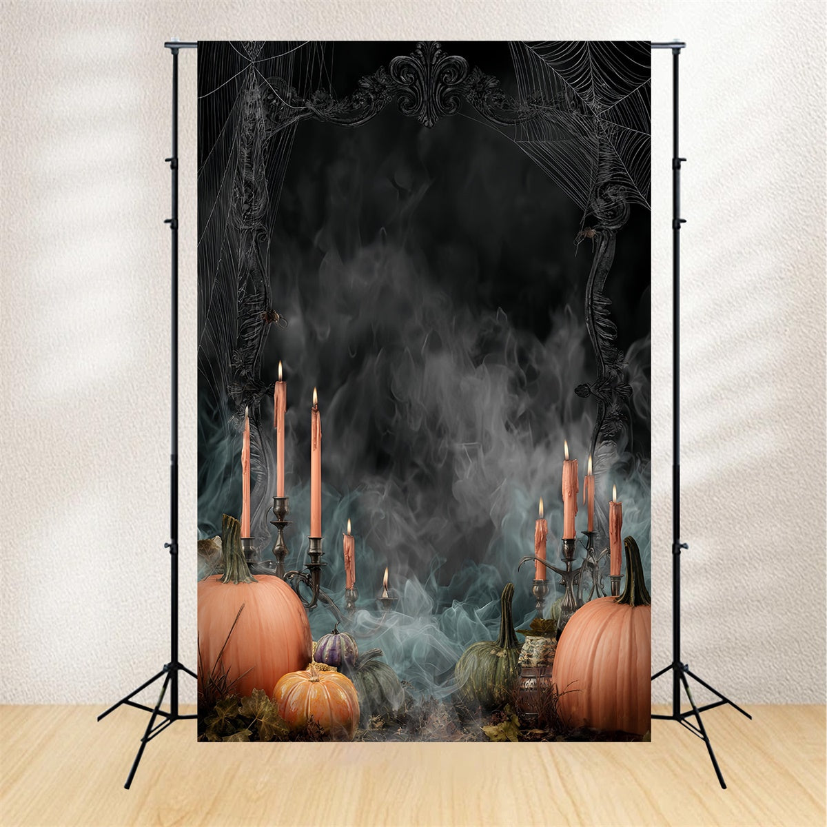 Halloween Wall Backdrop Pumpkin Candle Dark Smoke Halloween Backdrop MRR8-40