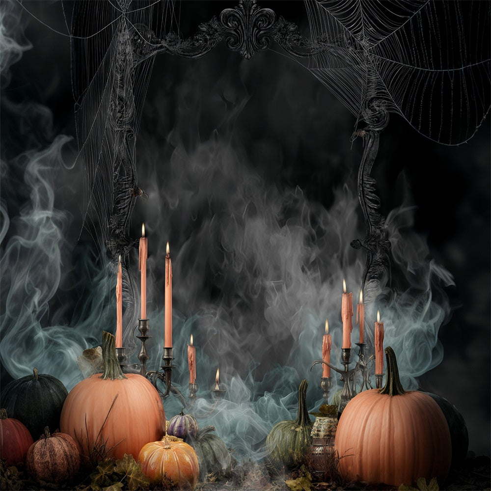 Halloween Wall Backdrop Pumpkin Candle Dark Smoke Halloween Backdrop MRR8-40