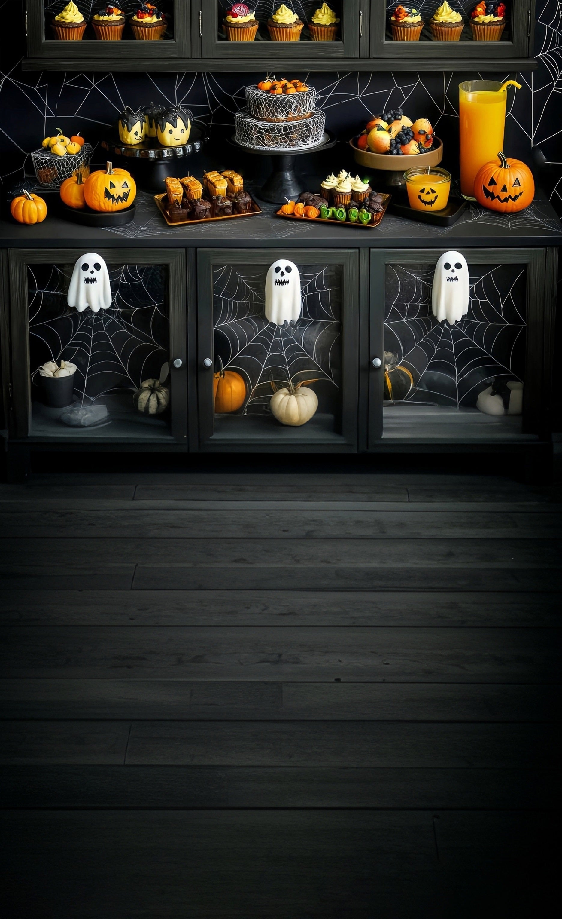 Halloween Wall Backdrop Halloween Party Dessert Table Sweep Backdrop MRR8-49