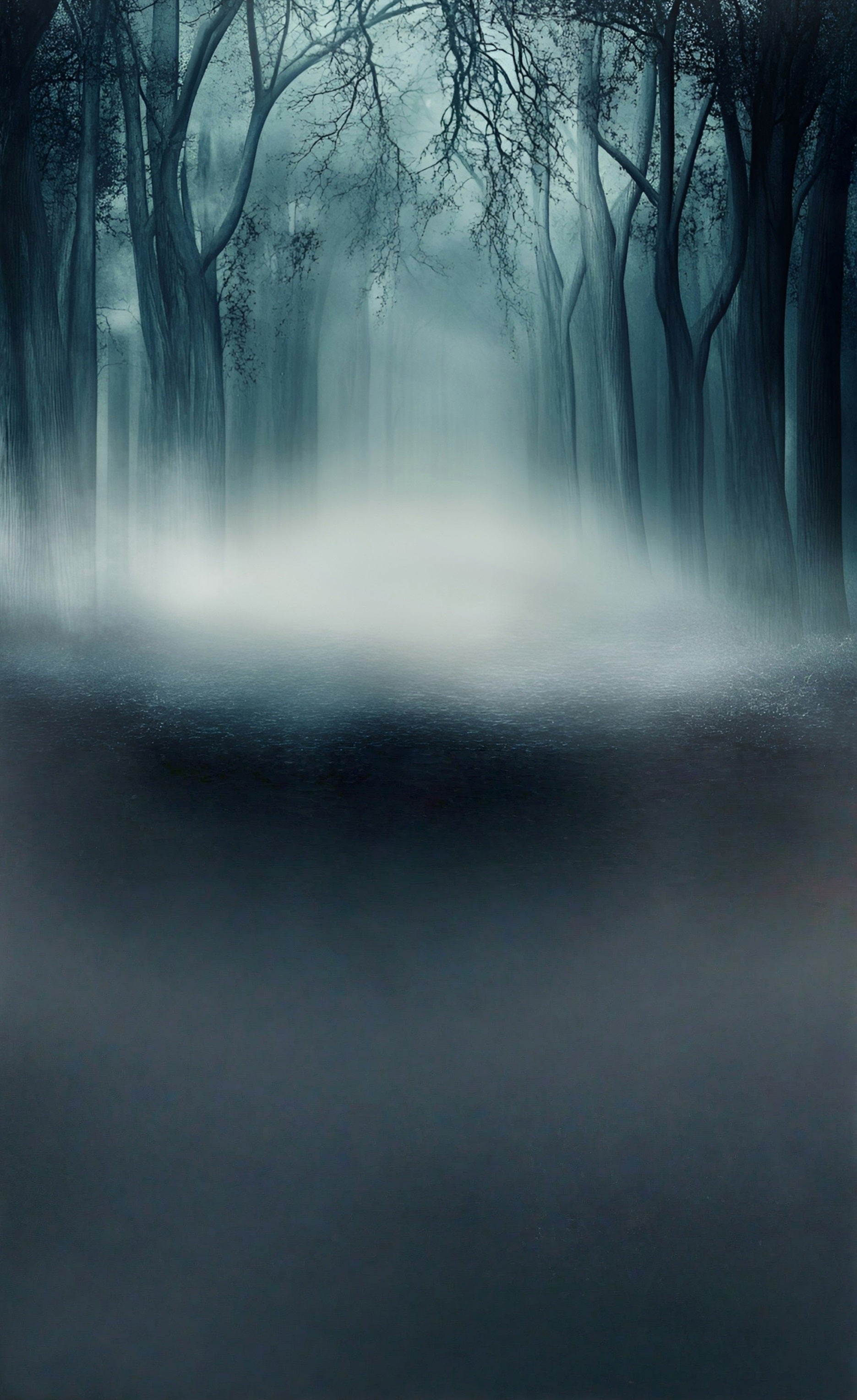 Scary Halloween Backdrops Misty Deadwood Forest Sweep Backdrop MRR8-60