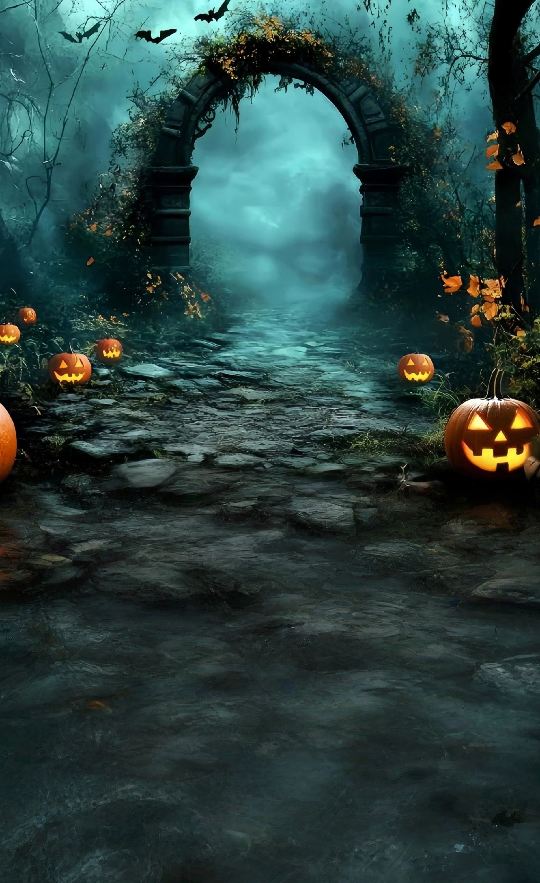 Halloween Backdrop Ideas Vine Covered Arches Misty Sweep Backdrop MRR8-61