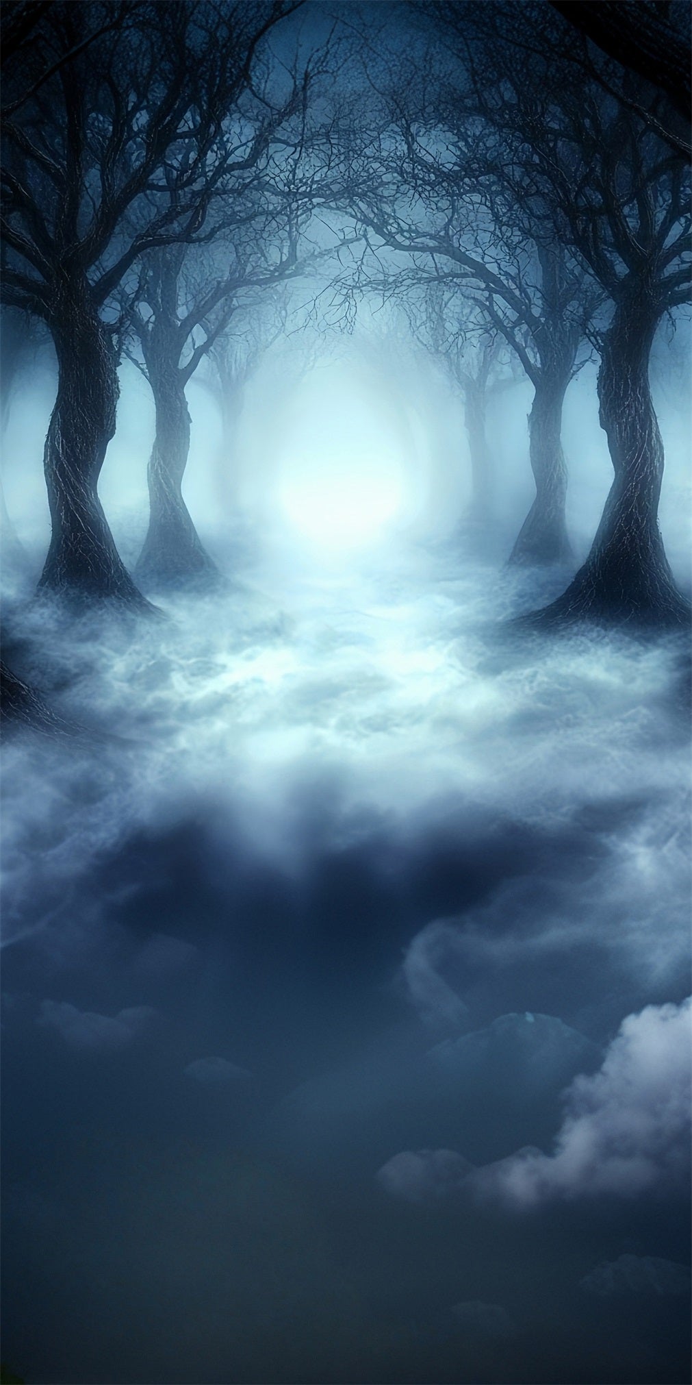 Halloween Photo Backdrops Spooky Misty Black Forest Sweep Backdrop MRR8-66