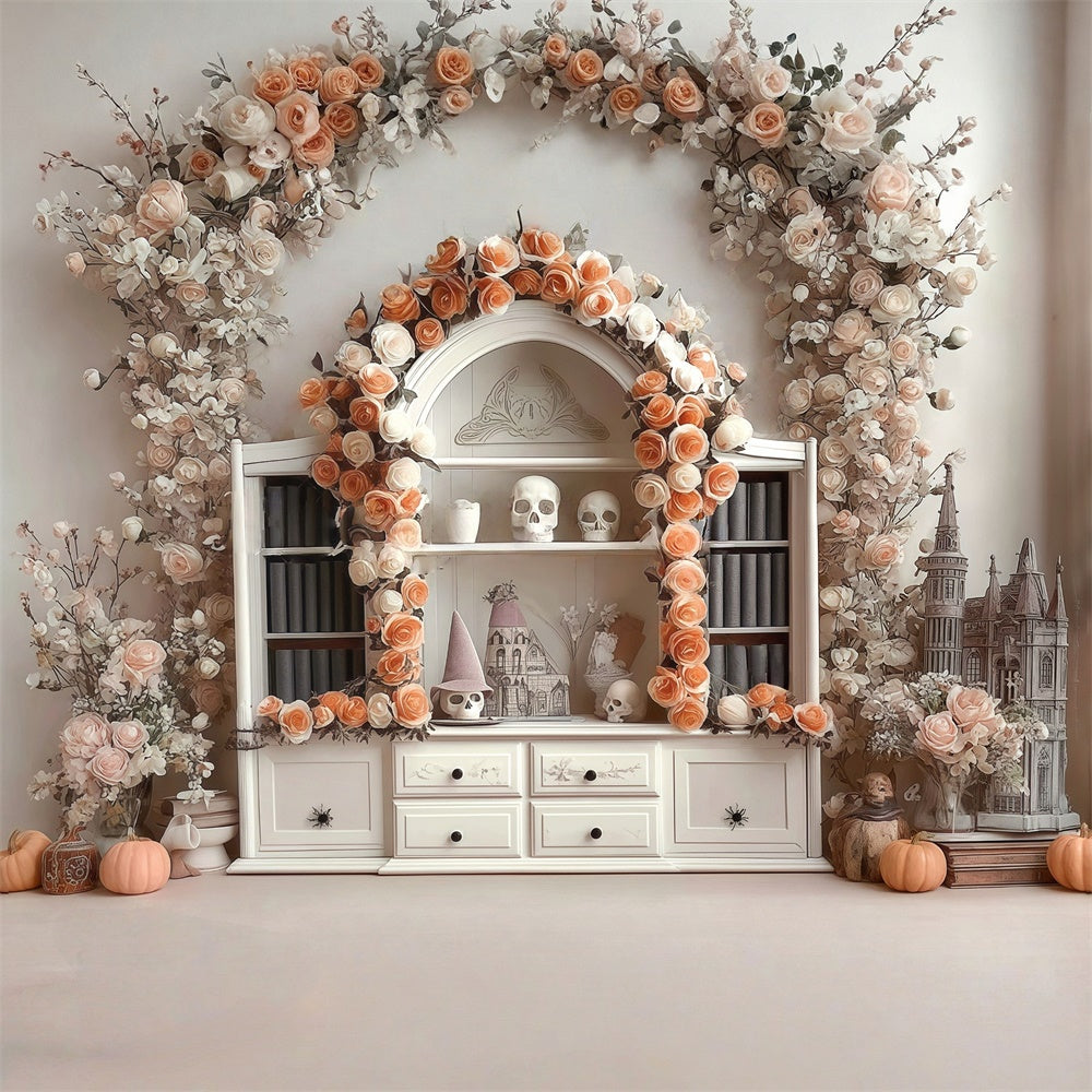 Halloween Photography Backdrop Flower Skull Indoor Halloween Backdrop MRR8-8