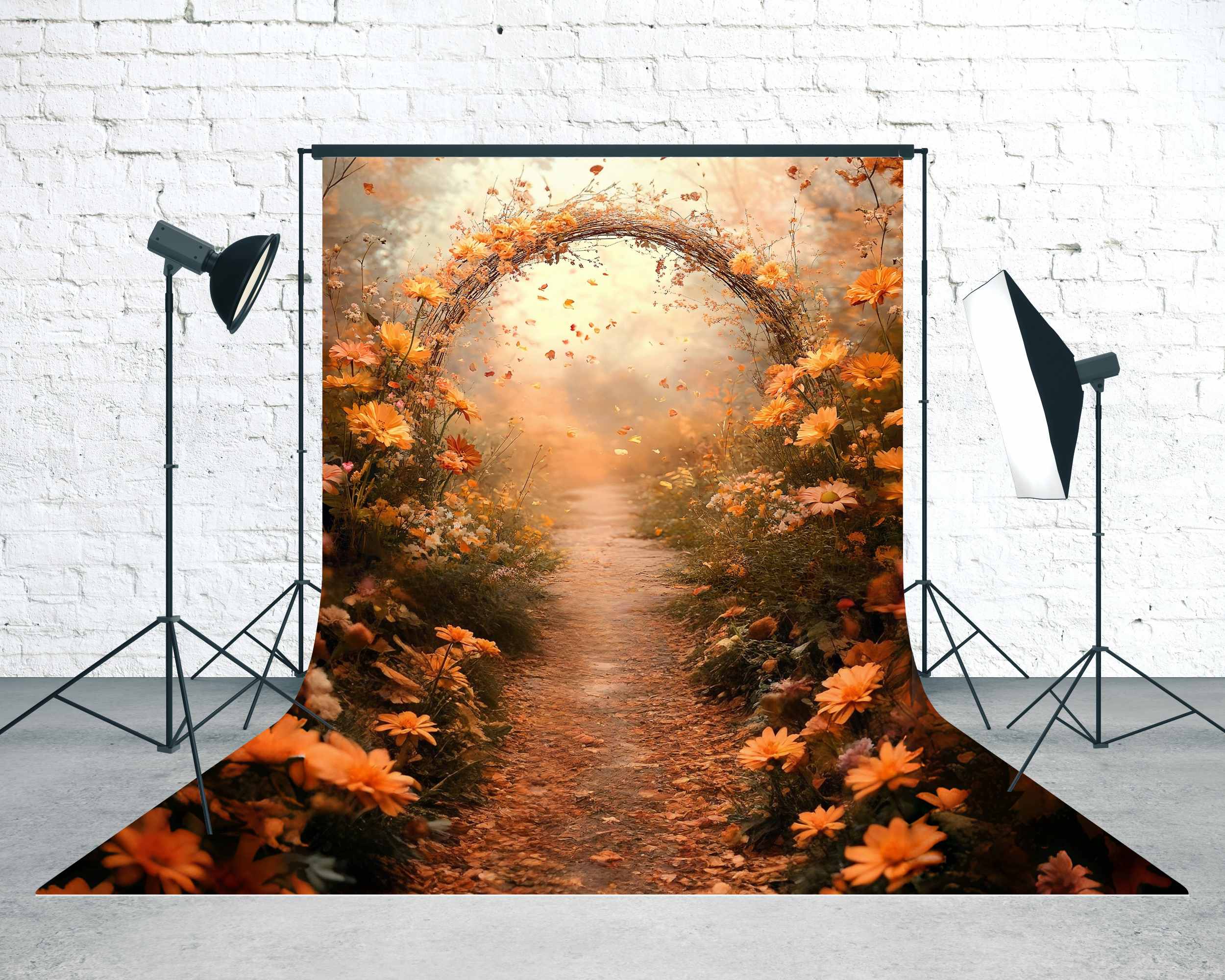 Fall Backdrop Ideas Golden Petal Archway Fairy Path Sweep Backdrop MRR8-82