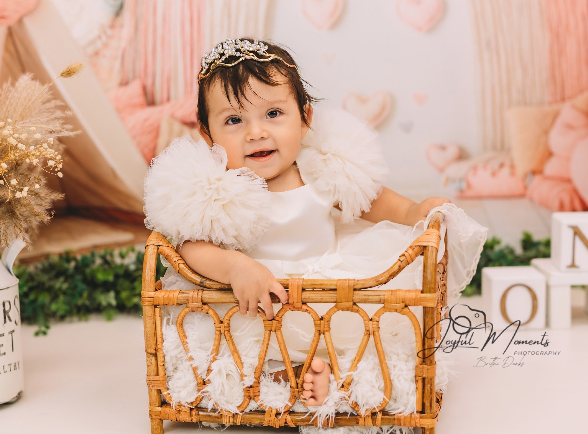 Boho Rainbow Backdrop Pink Rainbow Heart Decor Photography Backdrops for Kids MRR9-11