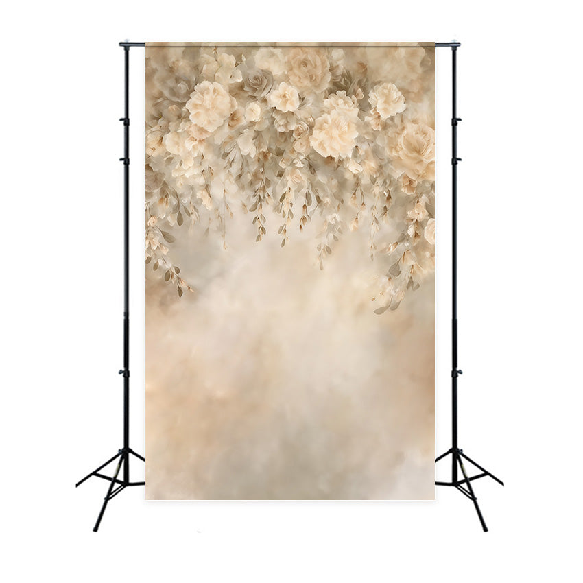 Vintage Backdrop Beige Hanging Floral Cascade Classic Photo Backdrop MRR9-115