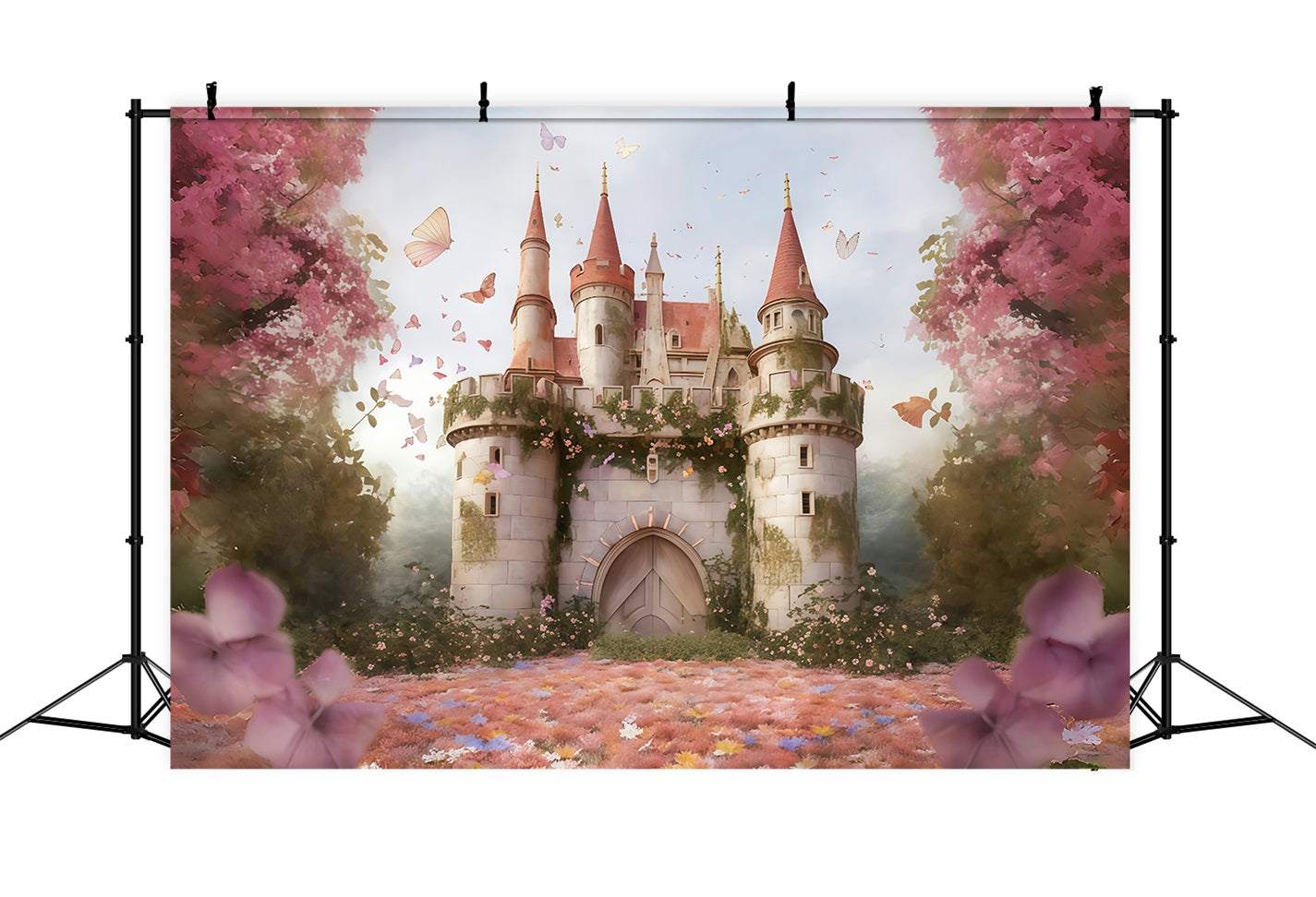 Castle Backdrop Fairy Tale Butterfly Castle Newborn Backdrop MRR9-118