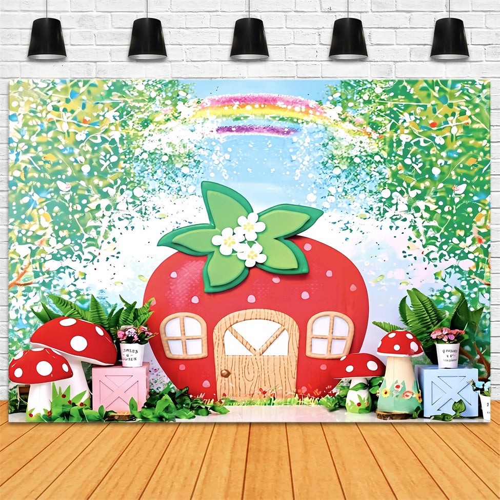 Children Backdrops Strawberry House Fairy Garden newborn Photography Backdrop MRR9-12