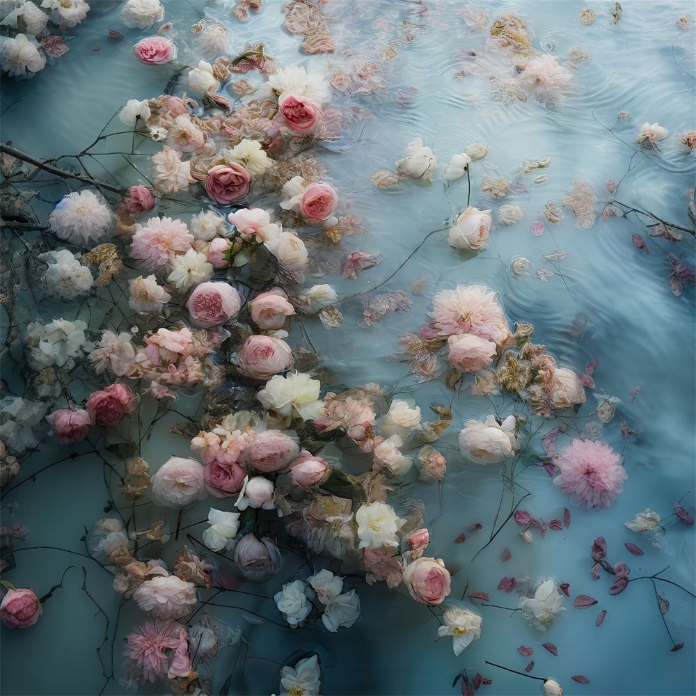 Floral Photo Backdrop Romantic Floating Garden Roses Flower Backdrop MRR9-121