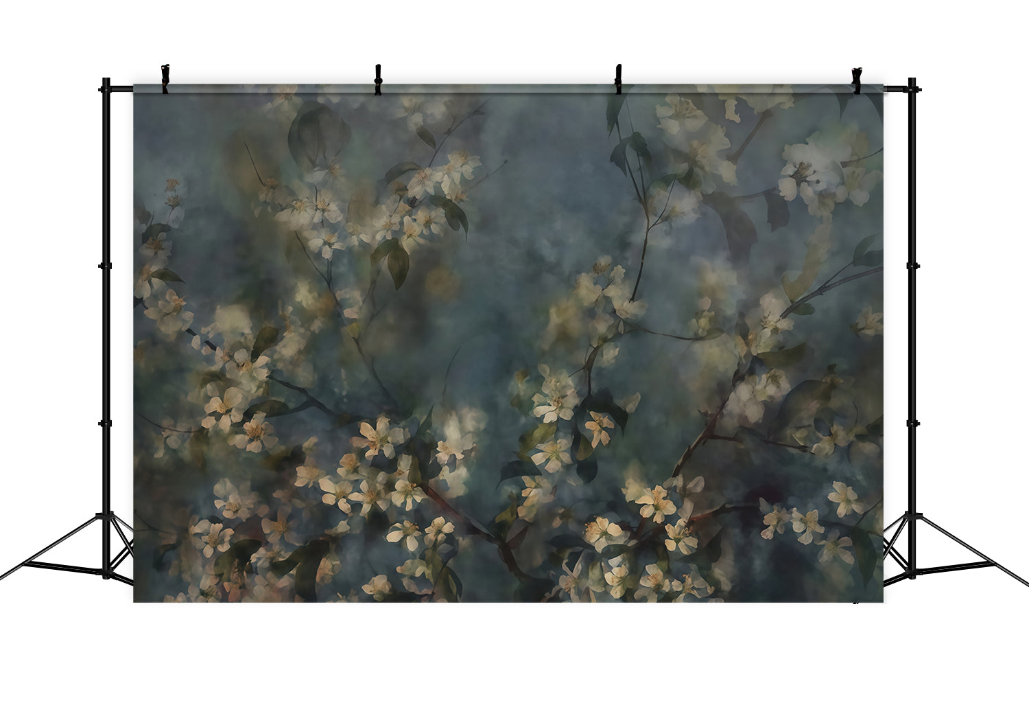 Flower Photography Backdrop Dark Blue Blossom Branches Floral Backdrop MRR9-124