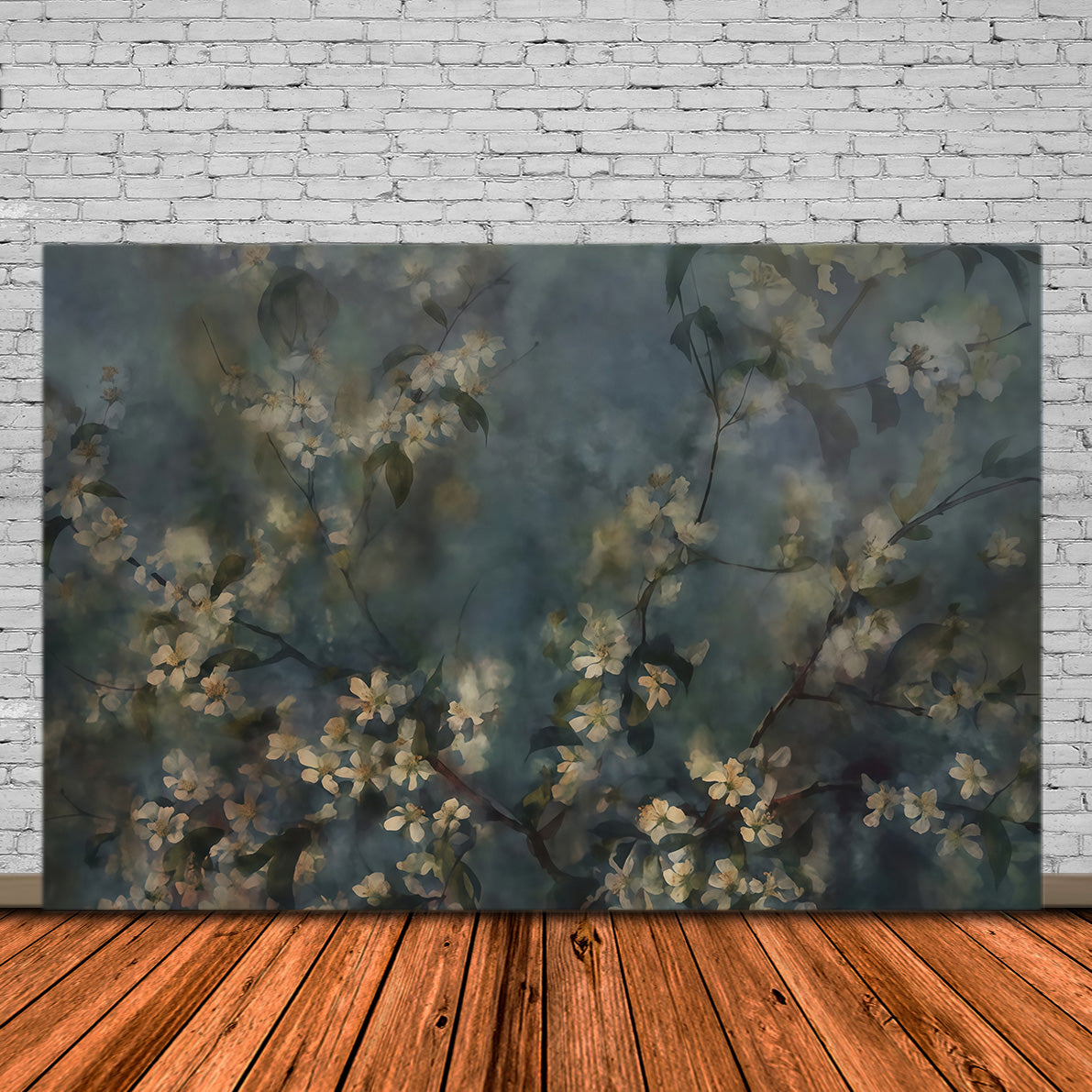 Flower Photography Backdrop Dark Blue Blossom Branches Floral Backdrop MRR9-124