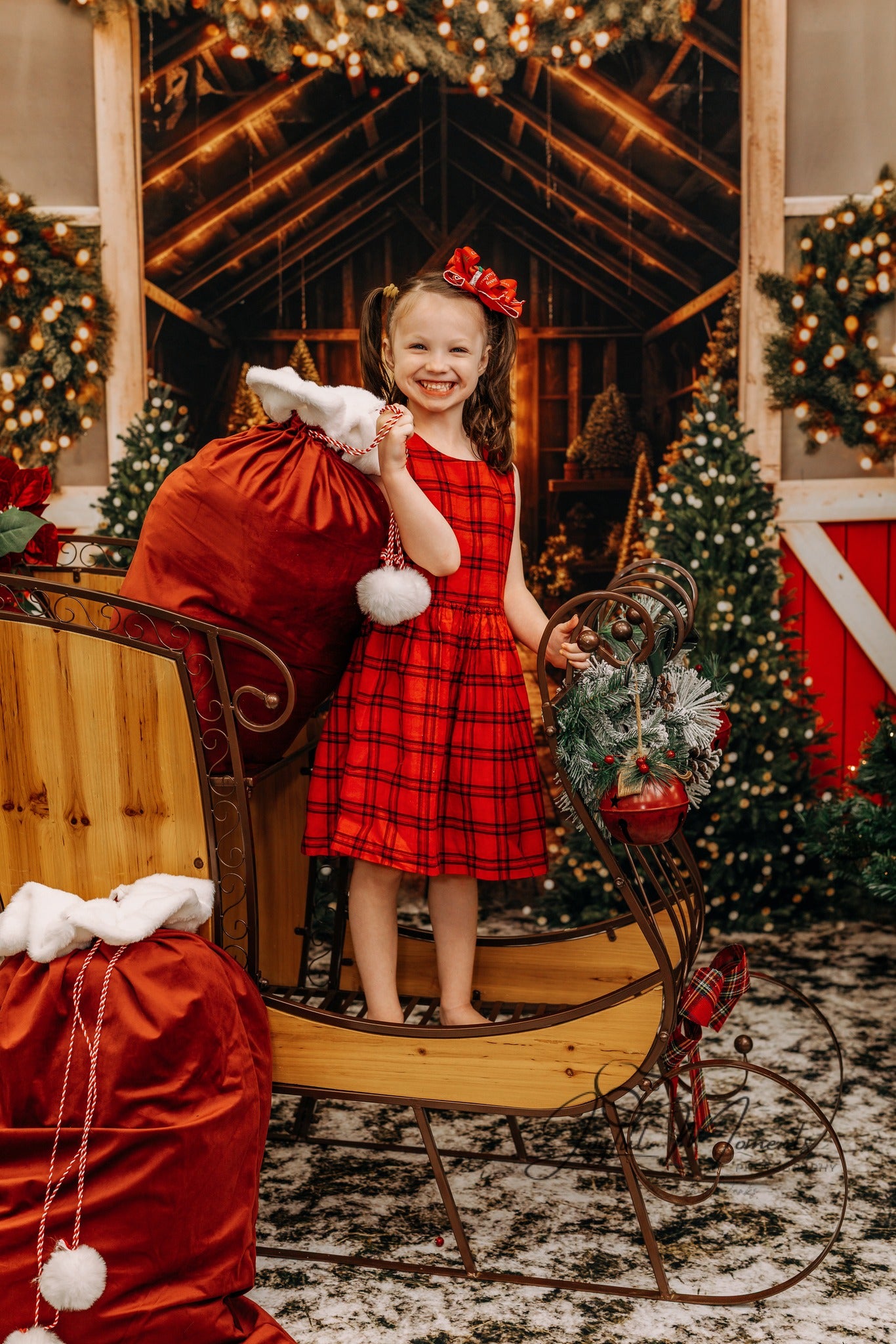 Tree Farm Backdrop Christmas Tree Barn Lights Christmas Backdrop MRR9-13