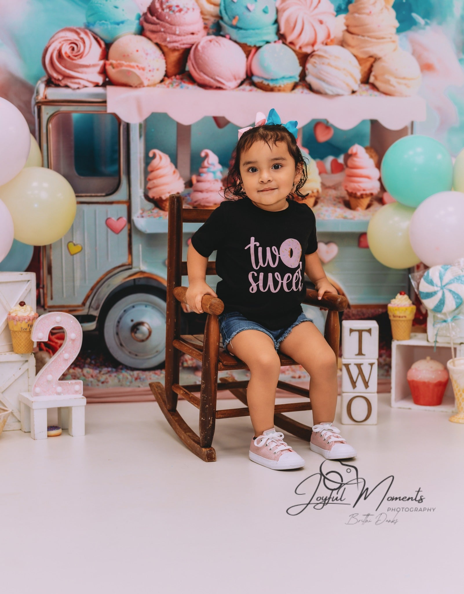 Newborn Backdrop Pastel Ice Cream Truck Sweets Kids Photo Backdrop MRR9-14
