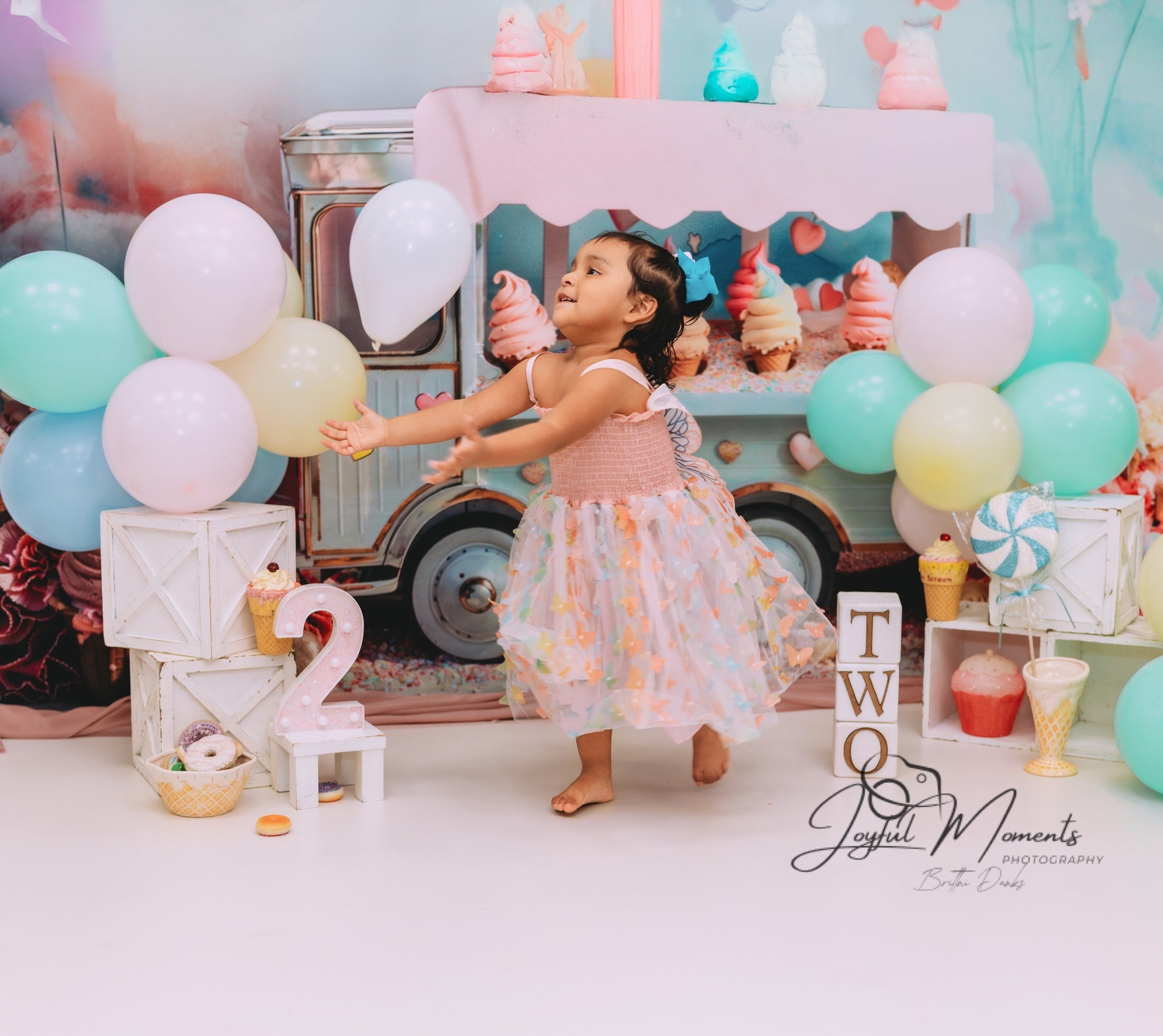 Newborn Backdrop Pastel Ice Cream Truck Sweets Kids Photo Backdrop MRR9-14