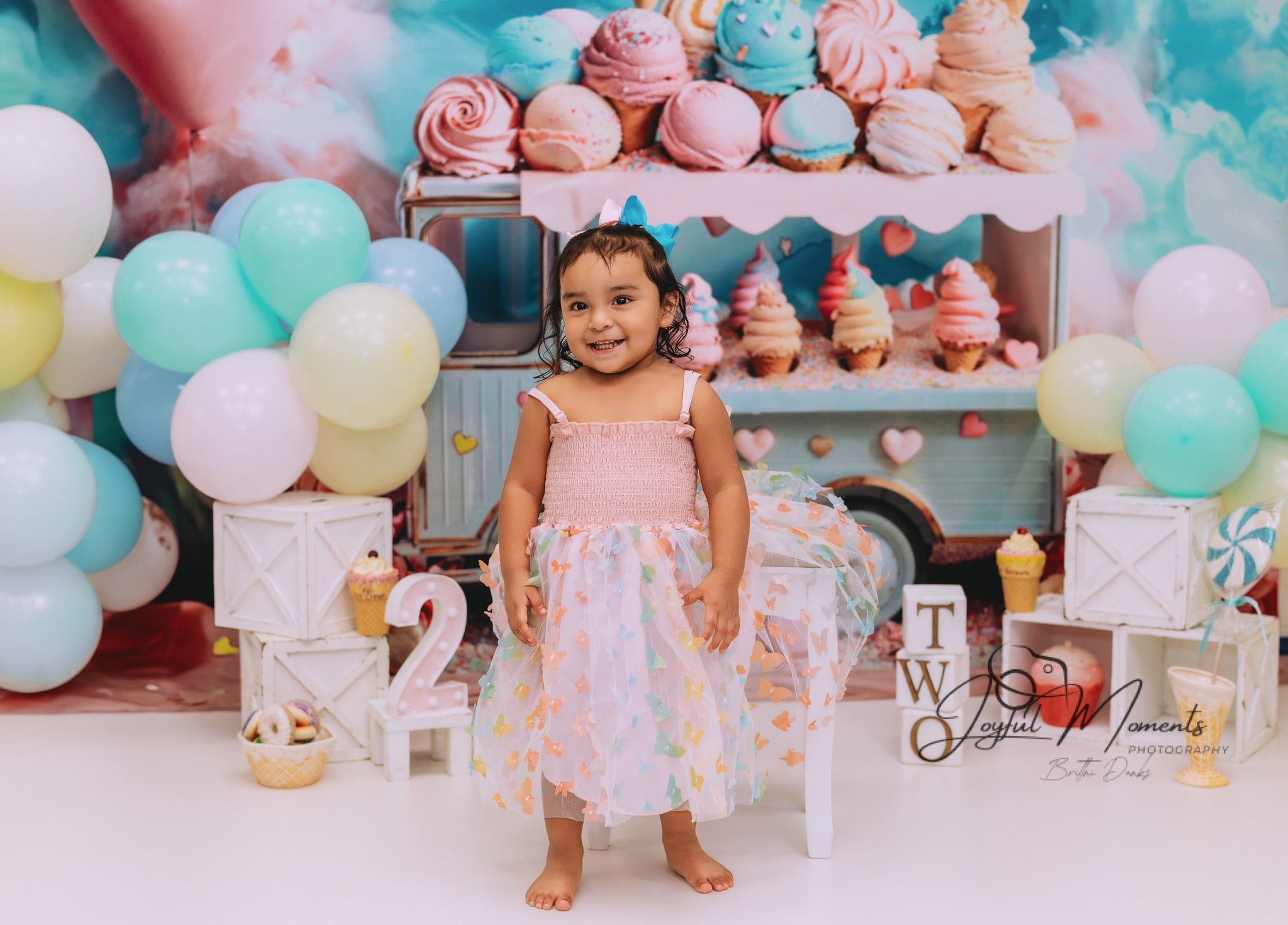 Newborn Backdrop Pastel Ice Cream Truck Sweets Kids Photo Backdrop MRR9-14