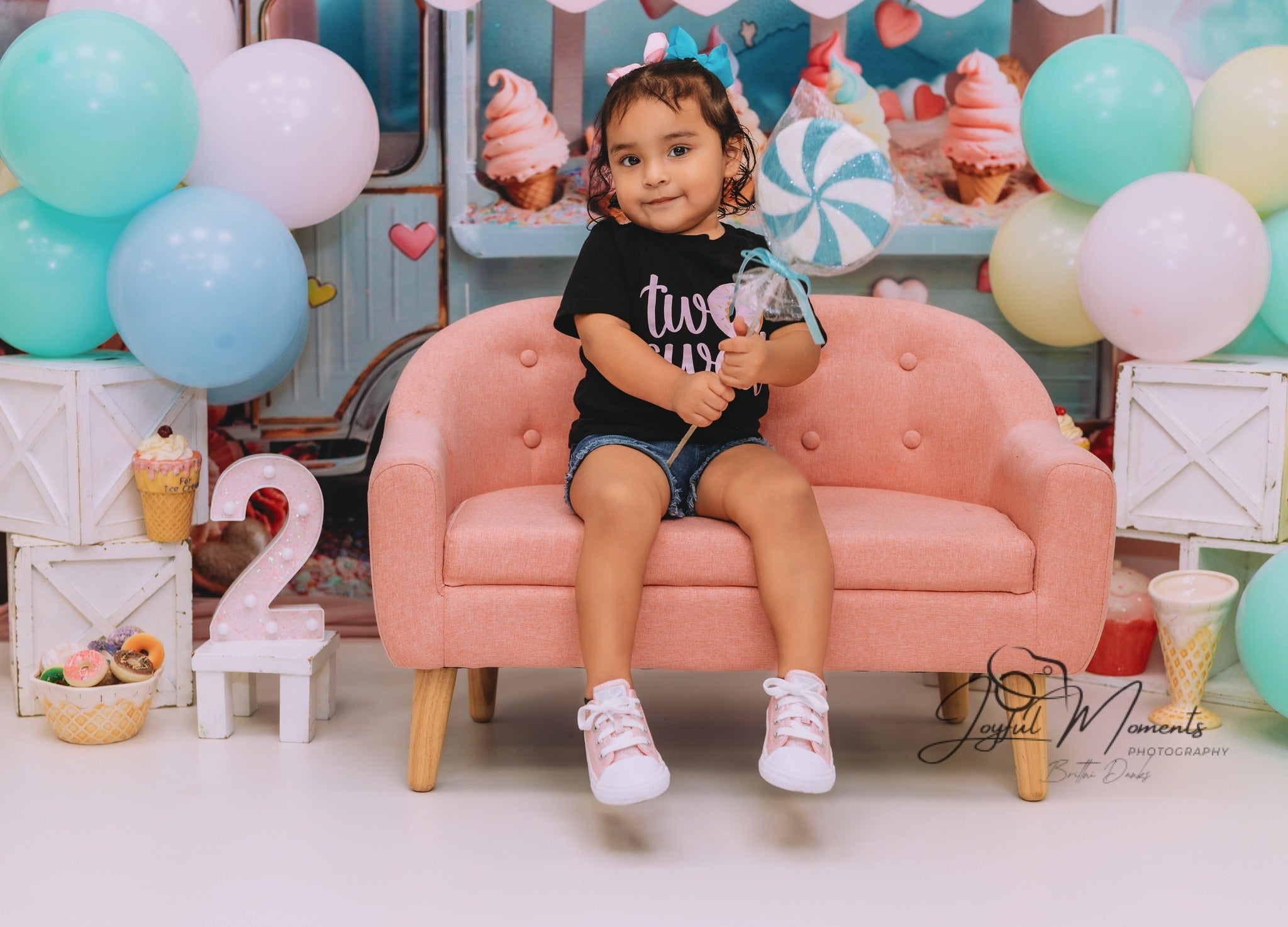 Newborn Backdrop Pastel Ice Cream Truck Sweets Kids Photo Backdrop MRR9-14